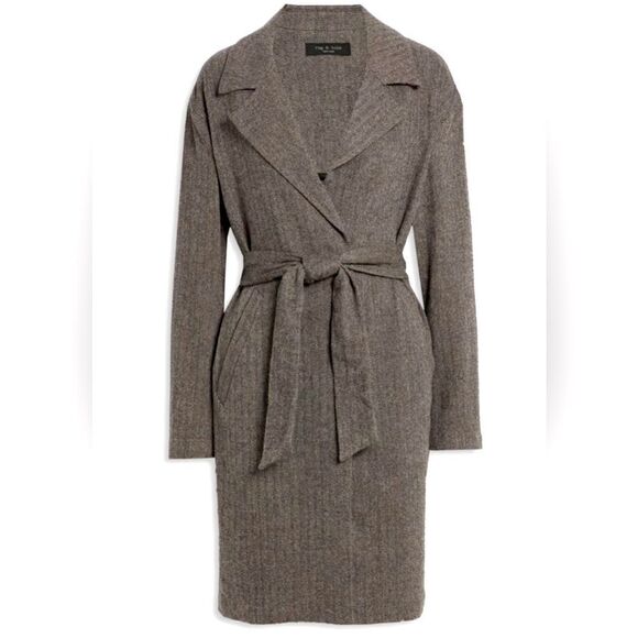 Rag & Bone Sven Herringbone Belted Coat brand new with tags retails $795 - Picture 1 of 13
